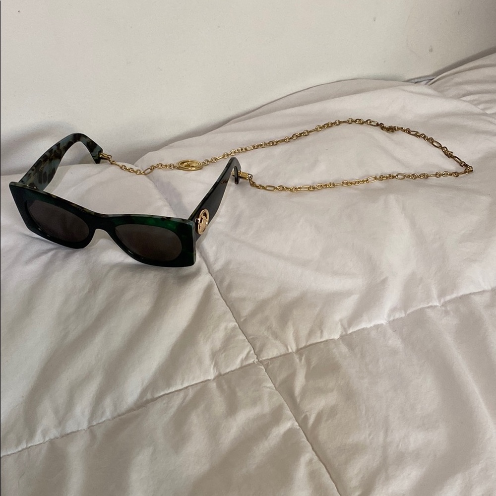 Lanvin Sunglasses with Brass Chain Attachment